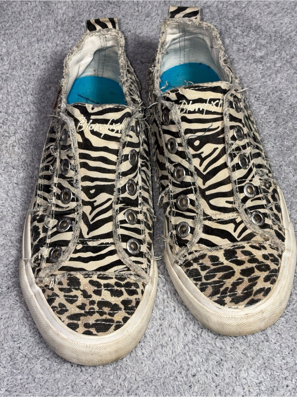 Blowfish Malibu Zebra Print Slip-On Sneakers - Black & Cream